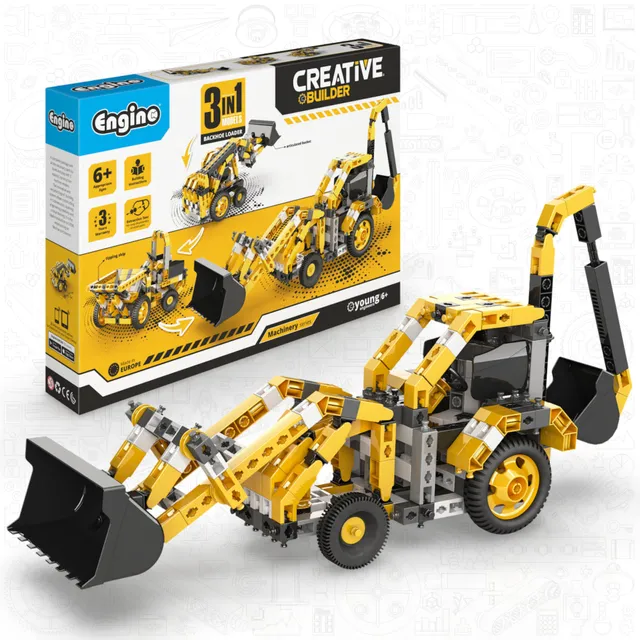 Engino Creative Builder Backhoe Loader set 3 modele 6+ ani